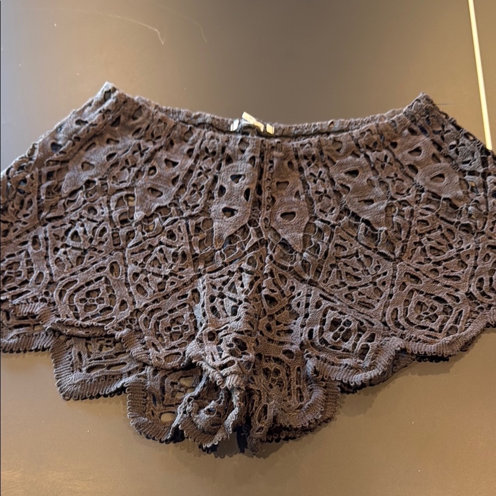 Elegant Black Lace  swim suit cover up Women Shorts